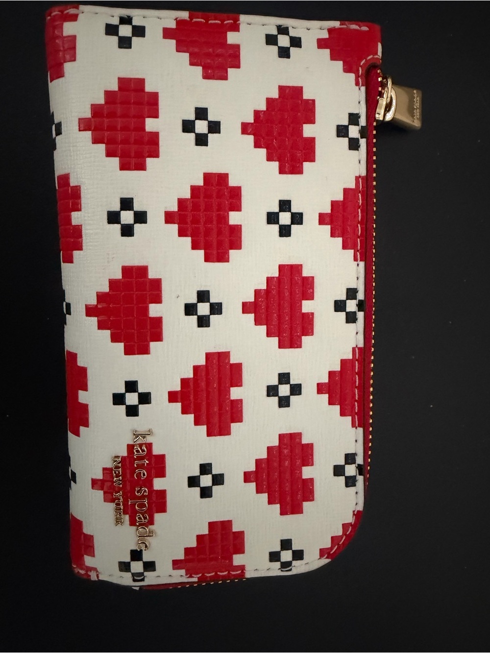 Kate Spade Devin Pixel Hearts Small Slim Bifold Wallet